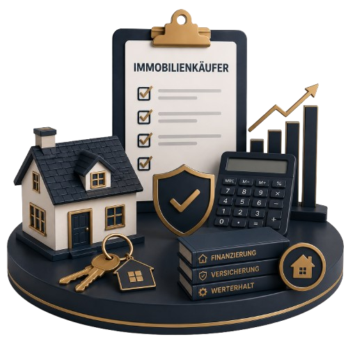 Immobilienkäufer – Haus, Schlüssel, Finanzierung und Werterhalt